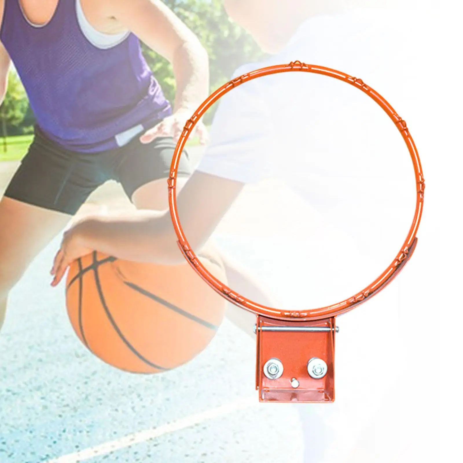 18 inch Basketball Rim 16 mm Steel Tube Easy to Install Adults Standard Basketball Rim for Repairing Garden Home Travel Outdoor