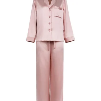 Birdtree 30MM 100%Mulberry Silk Pajamas Women Sleepwear Set Long Sleeve Two Pieces Lapel Girl Elegant Casual Nightwears S39606QM