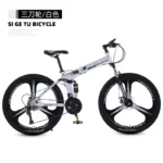 2024 New High Carbon Steel Folding Bicycle Disc Brake 26 Inch 30 speed 27 Speed Student Adult Cycling Folding Mountain Bike