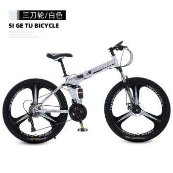 2024 New High Carbon Steel Folding Bicycle Disc Brake 26 Inch 30 speed 27 Speed Student Adult Cycling Folding Mountain Bike