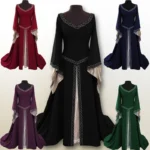6Color Women 18th Century Medieval Costumes Mid Modern Long Dress for Woman Cosplay European Party Traditional Retro Dresses