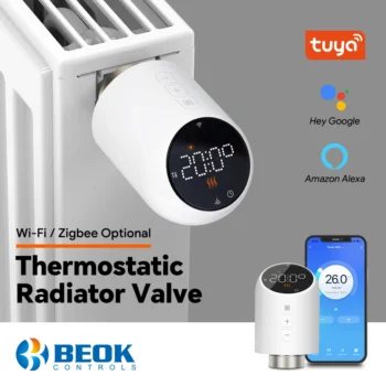 BEOK Thermostatic Radiator Valve Controller Actuator TRV Tuya ZigBee Works With Alexa Google Alice Home Heating
