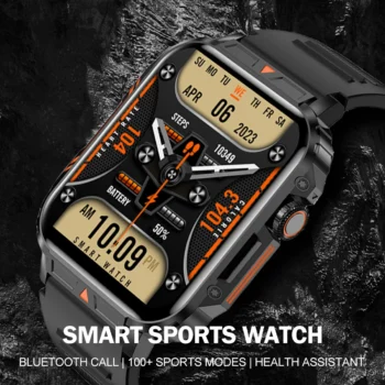 Outdoor Sports Smart Watch 1.95" HD Screen Bluetooth Call Smartwatch Health Monitoring IP68 Waterproof Fitness Tracker