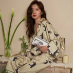 kf-Sdd2f7b3ec5764f02bdabaef54d7e62228-Lisacmvpnel-Leopard-Print-Bat-Sleeve-Ice-Silk-Women-s-Pajamas-Simple-And-Natural-Thin-Sation-Women