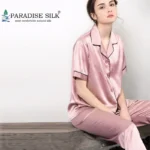 kf-Se025ffc1a17449269e71ec8671f7b05fL-Womens-Pajamas-Set-19MM-Pure-Silk-Short-Sleeved-Top-and-Bottom-Suit-Two-Piece-For-Summer