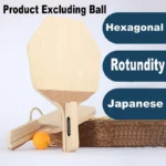 JEELS Hexagonal Rotundity Thickened Single-layer Ayus Wood Japanese Loop Fast Break Table Tennis Bottom Plate with Square Handle
