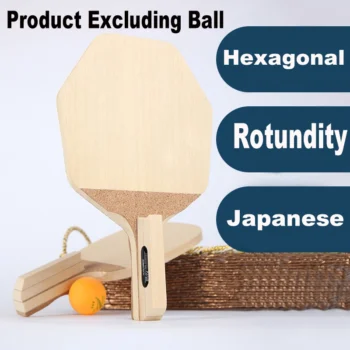 JEELS Hexagonal Rotundity Thickened Single-layer Ayus Wood Japanese Loop Fast Break Table Tennis Bottom Plate with Square Handle