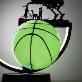 Luminous Basketball Glow In Dark Night Light Basketball Illuminated Reflective Glowing Toddler Bouncy Balls For Games In-Outdoor