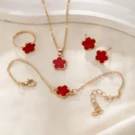 kf-Sf1753b5c4ca0452dbb66fb75bfccd429p-Lucky-Five-petal-Flower-Clover-Earrings-Necklace-Ring-Bracelet-Four-piece-set-for-Woman-Fashionable-Accessories