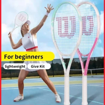 Wilson Tennis Rackets Carbon Single Play with Line Self-Practice Beginner Elastic Tennis Racket Professional Men Women Beginner