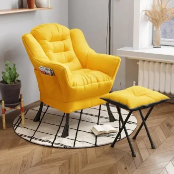 New Living Room Lazy Leisure Home Light Back chair sofa Bedroom Home comfortable Sofa Chair Armchair with Footrest