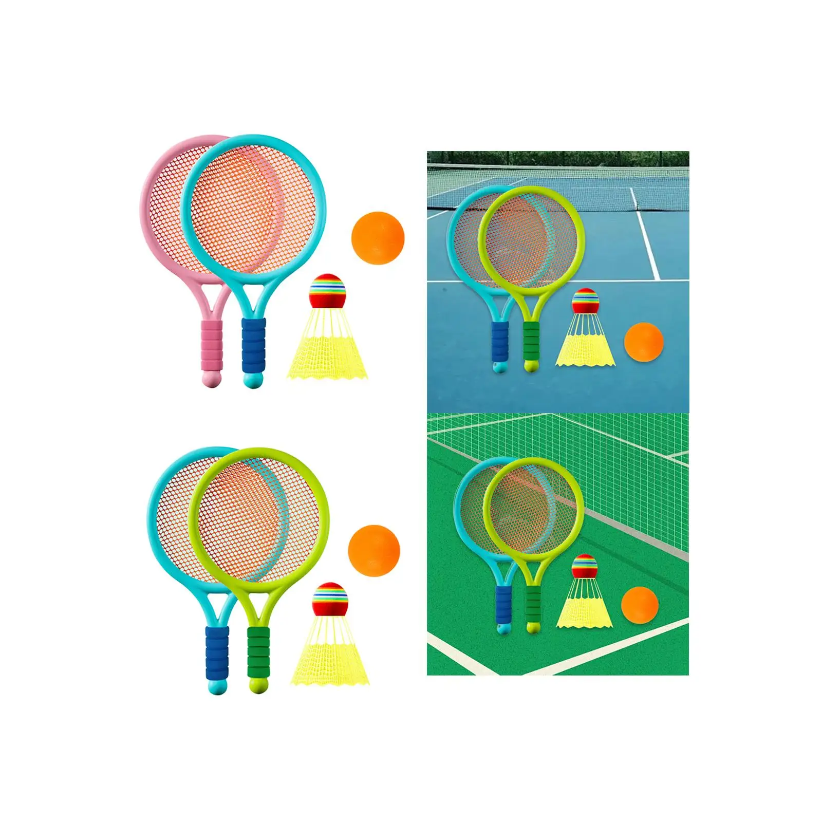 Children Badminton Tennis Set Interactive Toy Tennis Racket for Kids Tennis Racquets for Beach Toys Backyard Playing Indoor Boys