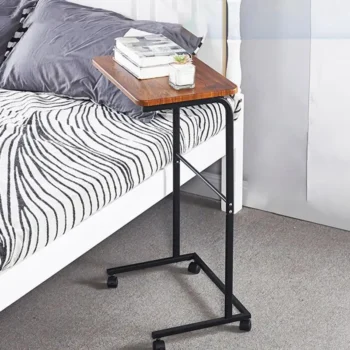 C Shape Movable End Table Flexible & Stable Home Living Room Mini Sofa Side Table Lightweight Coffee Tea End Couch Table TV Tray