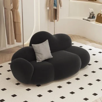 Nordic designer cloud sofa lambskin arc hotel beauty salon homestay fabric special-shaped wabi-sabi style sofa