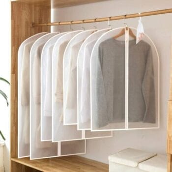 5 Pcs Garment Bag Travel Suit Dress Storage Clear Cover Full Zipper Coat Carrier