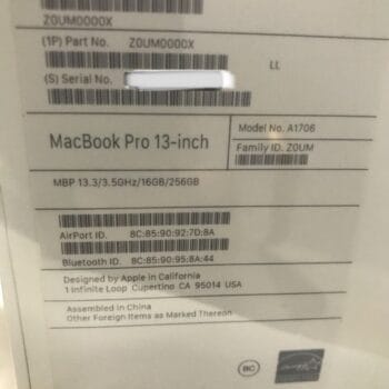 SEALED Apple MacBook Pro Touchbar 13 i7 3.5GHz 16GB 256GB SSD Warranty 2017
