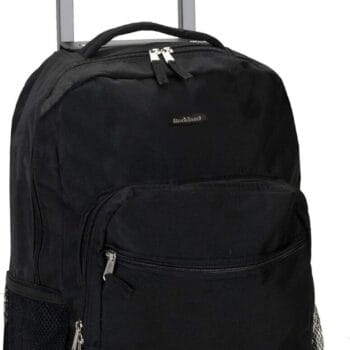 Rockland Double Handle Rolling Backpack Black 17-Inch