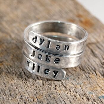 Trio of Love Three Name Mothers Ring | Custom Name Ring | Personalized Name Ring | Wrap Ring Name | Personalized Jewelry | Sterling Silver