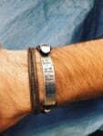 Personalized men's leather bracelet. Bracelet for couples. Geographical coordinates.