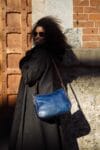 Blue leather bag, handmade leather bag, handbag, woman leather bag, elegant leather bag, made in Italy handbag,messenger bag,cross body bag