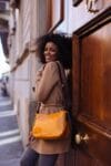 leather bag, handmade leather bag,yellow handbag, woman leather bag, elegant leather bag, made in Italy handbag,messenger bag,cross body bag