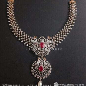 Diamond necklace swarovski diamond necklace interchangable stones detatchable pendant wedding jewelry bridal jewelry silver jewelry-SHABURIS