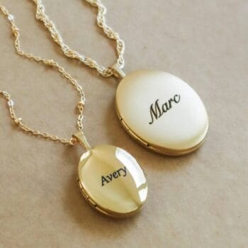 Name Engraved Locket Necklace - Personalized with any letters, initial or special date