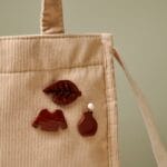 Small Brown leaf handmade Ceramic Pin Brooch | Cute Vase and Sweater Pin Brooch | Brooch Set with 3 Ceramic Pins