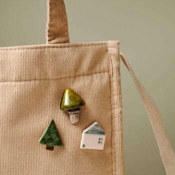 Unique Handmade Ceramic Pin Brooch | Stylish and Versatile Accessory | Contemporary fashion chic trench coat, winter handbag Ceramic Brooch