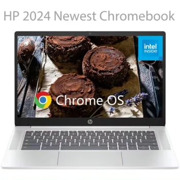HP 2024 Newest Chromebook 14 inch FHD Laptop,Intel Processor N100,4GB LPDDR5 RAM,64GB eMMC,Intel UHD Graphics,Chrome OS,Silver