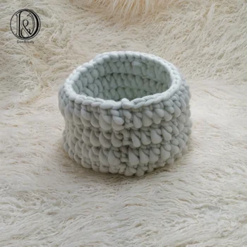 Don&Judy 150X100cm Faux Fur and Basket Nest Sets Photography Photo Prop Newborn Blanket Background Backdrop Rug Photo Prop