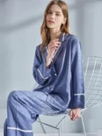 kf-Hb2f406d7604e4f8694219f4e8430a6a1P-100-Nature-Silk-Pajama-for-Women-Pink-Pyjamas-PJ-Set-Homewear-Full-Sleeve-Sleepwear-Summer-Homeclothes