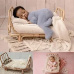 New Born Photography Prop Bed Handmade Baby Doll Bed Rattan Bamboo Basket Baby Bebe Newborn Photography Props Accessorie Studio