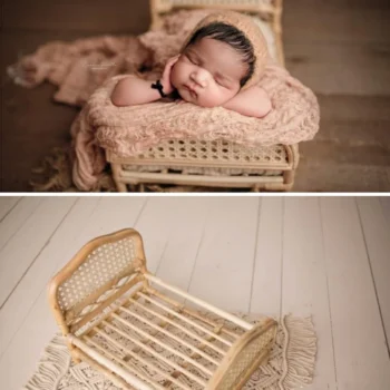 Newborn Photography Props Weaving Baskets Baby Photo Bed Posing Props Infant Photo Shoot Accessories Cany Beds