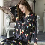 kf-HTB1ZMinXXkoBKNjSZFkq6z4tFXaG-Fashion-Brand-Real-Silk-Pajamas-Female-Black-Printing-Sleepwear-Women-Pure-SILK-Long-Sleeved-Pyjama-Pants