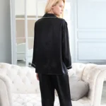 kf-HTB16VJDaPvuK1Rjy0Faq6x2aVXaH-Pajamas-Women-Robe-Sets-100-Silk-Fabric-Sleepwear-Two-Pieces-Set-Simple-Style-Turn-down-Collar