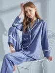 kf-Hb2f406d7604e4f8694219f4e8430a6a1P-100-Nature-Silk-Pajama-for-Women-Pink-Pyjamas-PJ-Set-Homewear-Full-Sleeve-Sleepwear-Summer-Homeclothes