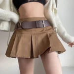 kf-Hab153a04ebe2491082dfa329e256dd4dW-New-Fashion-Khaki-with-Belt-High-Waist-Pleated-Skirt