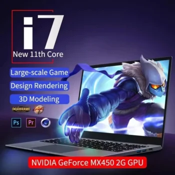 2024 New Ultraslim Dedicated Gaming Laptop 15.6 Inch Intel Core i7-1260+MX550 4Gvideo NVIDIA RAM Fingerprint office Notebook