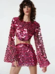 kf-Scc29564004e1469e9d498738f61726a82-Women-Fashion-Glitter-Sequins-Hollow-Out-Mini-Dress-Elegant-Round-Neck-Long-Sleeves-Short-Dresses-2024