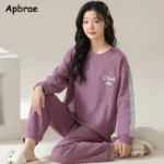 kf-Sd3ae8da8884940ba9925579b4002c9699-Autumn-Winter-Waffle-Cotton-Pajamas-for-Women-Long-Sleeves-Home-Wear-Casual-Sports-Pijamas-Round-Collar