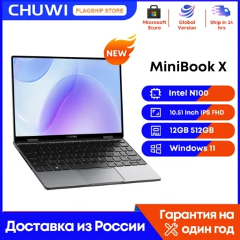 CHUWI MiniBook X 10.51 Inch 2-in-1 Tablet Laptop Intel N100 12GB LPDDR5 512G SSD Windows 11 Laptops Mini Notebook 2K FHD WiFii 6