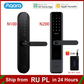 Aqara N100 N200 Smart Door Lock Fingerprint Bluetooth Password NFC Unlock Works with Mijia HomeKit Smart Linkage with Doorbell