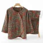 kf-Sc66202003ae844c3b2f67074a5541097I-Pajamas-For-Women-2-Pieces-Outfit-Sleepwear-Pyjamas-100-Cotton-Home-Clothes-2024-Spring-Autumn-New