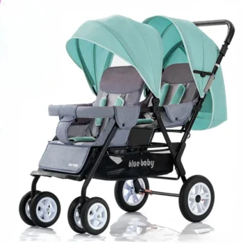 Twin Stroller Lightweight, Foldable, Seatable and Reclining Second Child Double Baby Stroller Multifunctional Double Travel Car