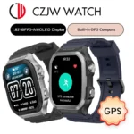 ZZYSMART IDS06 1.85"AMOLED Display GPS Smart Watches For Men Woman Calls Built-in GPS 5ATM Waterproof 400 mAh Battery Smartwatch