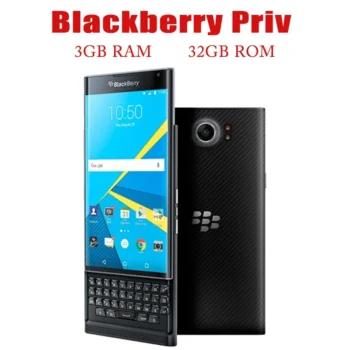 Original Unlocked BlackBerry Priv Cell Phone 32GB ROM 3GB RAM 18MP Mobile Camera GPS Touch Screen Smartphone 1 year Warranty