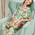 kf-S705b65d9899f4e16a391d333d815896dt-100-Mulberry-Silk-Women-s-Pajamas-2-Piece-Suit-Elegant-Loungewear-Floral-Button-Long-Sleeve-Shirt