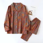 kf-S74ba91cbd2fd4e23aaeb9e2d256a151dh-New-Vintage-Women-s-Pajamas-Cotton-Yarn-Long-Sleeve-Pants-Sleepwear-Lapel-Cardigan-Home-Clothes-Soft