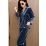 kf-Sa28bc18285474729af88abba7c306388S-Pleuche-Simple-V-neck-Pajamas-Women-s-Spring-Autumn-Sleepwear-Suit-Winter-Loungewear-Wear-2024-New